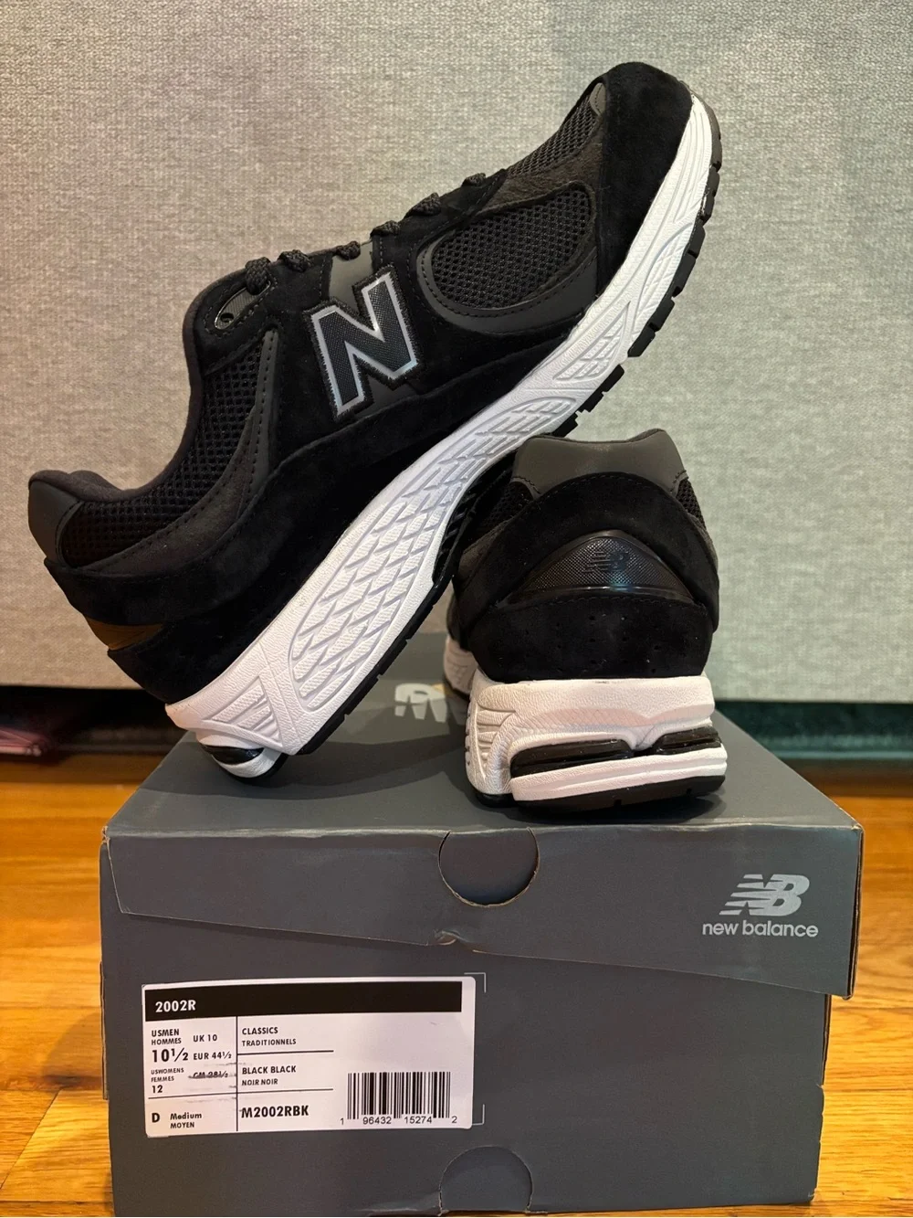 New Balance Black and White Men's 2002R. New in box. 10.5
